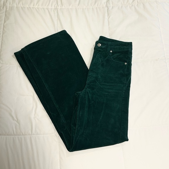 Green Corduroy Flare Pants - Picture 1 of 6